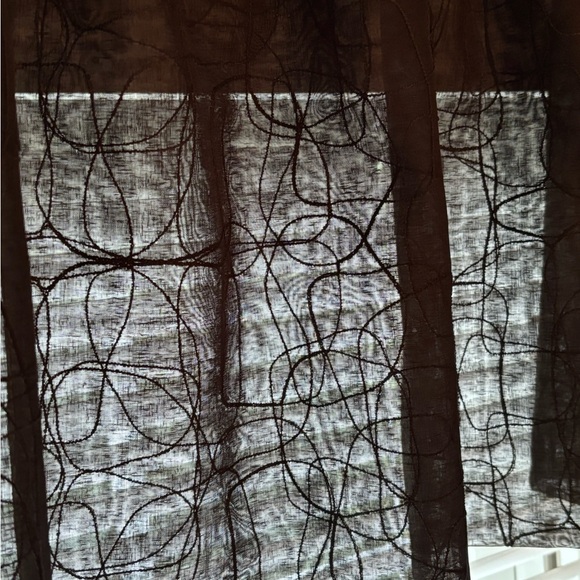 Black Sheer Window Valance. 76” - Picture 5 of 5